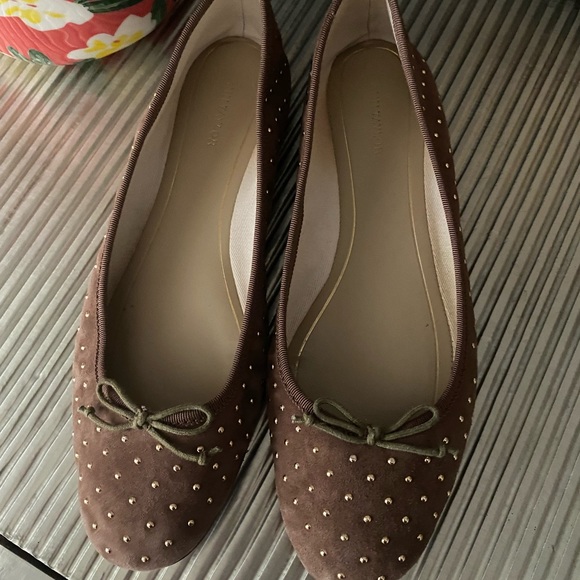 Ann Taylor Studded Suede Ballet Flats - Picture 2 of 6
